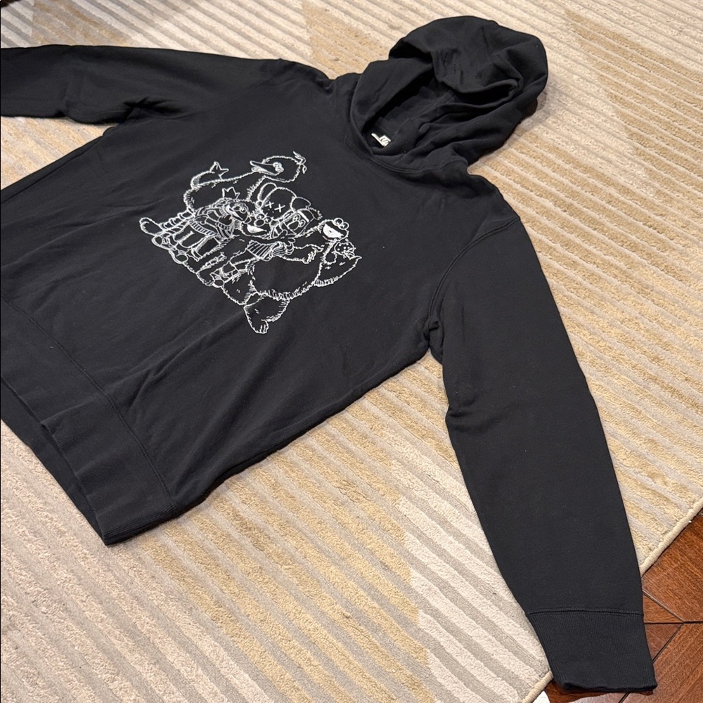 KAWS x Sesame Street x Uniqlo UT Black Graphic Hoodie - Size XL - Picture 6 of 8